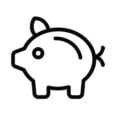 Piggy Bank Outlined Icon Vector Illustration