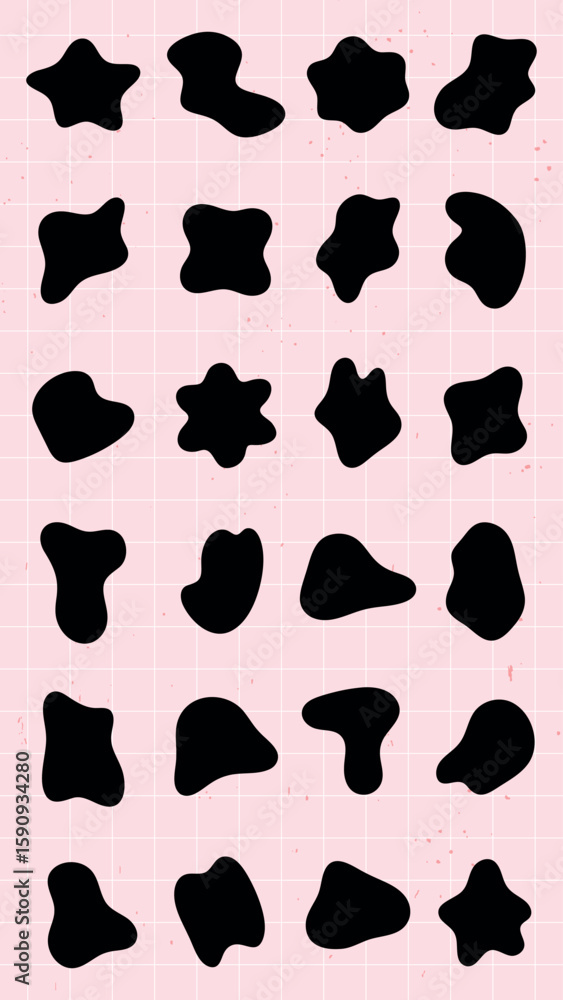 Poster abstract shapes on a background. organic shapes, varied forms, and unique patterns. repeated abstrac