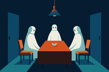 glowing boo ghost with a witch broom