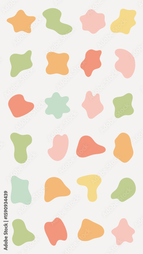 Poster abstract shapes on a background. organic shapes, varied forms, and unique patterns. repeated abstrac