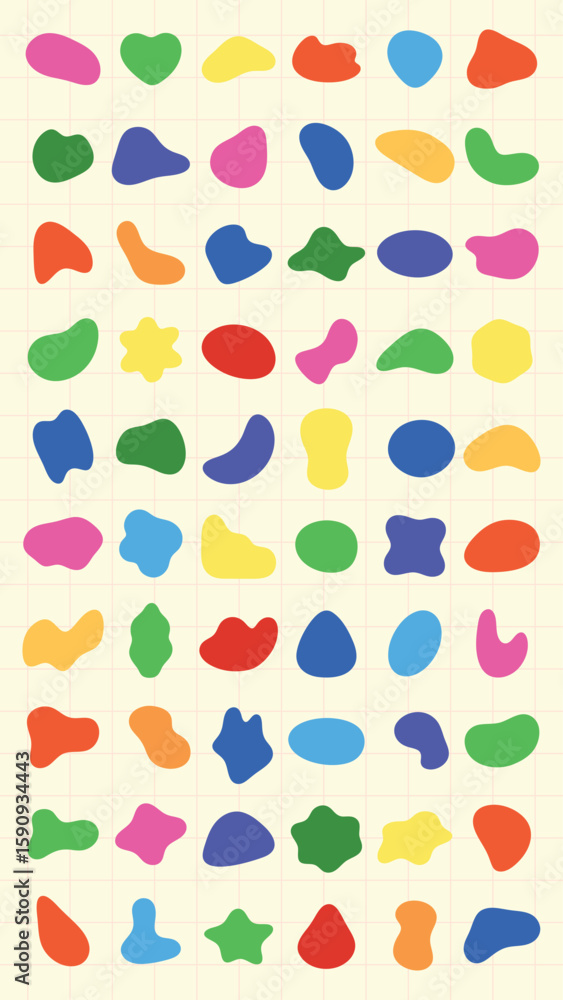 Poster abstract shapes on a background. organic shapes, varied forms, and unique patterns. repeated abstrac