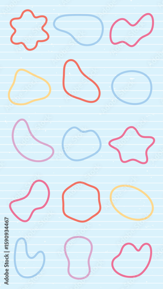 Aufkleber abstract shapes on a background. organic shapes, varied forms, and unique patterns. repeated abstrac