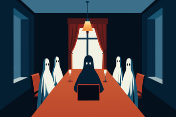 ghost emerging from a jack o lantern