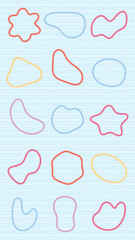 Abstract shapes on a background. Organic shapes, varied forms, and unique patterns. Repeated abstract shapes create a modern, artistic look. Black shape vector set.