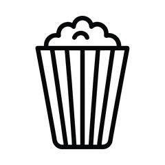 Popcorn Bucket Outline Vector Illustration