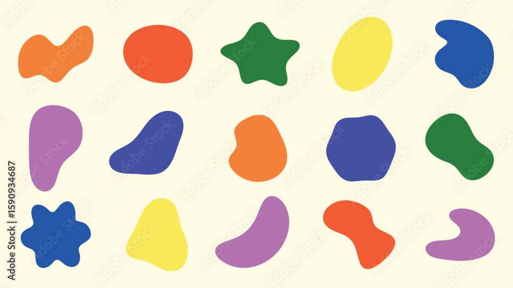 Poster abstract shapes on a background. organic shapes, varied forms, and unique patterns. repeated abstrac