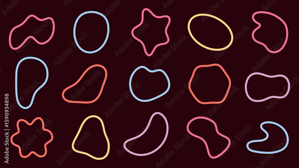 Poster abstract shapes on a background. organic shapes, varied forms, and unique patterns. repeated abstrac