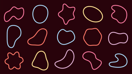 Abstract shapes on a background. Organic shapes, varied forms, and unique patterns. Repeated abstract shapes create a modern, artistic look. Black shape vector set.