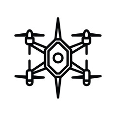 Quadcopter Outlined Icon Vector Illustration