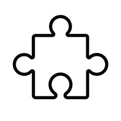 Obraz premium Puzzle Piece Outline Vector Illustration