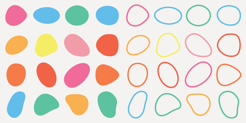 Abstract shapes on a background. Organic shapes, varied forms, and unique patterns. Repeated abstract shapes create a modern, artistic look. Black shape vector set.