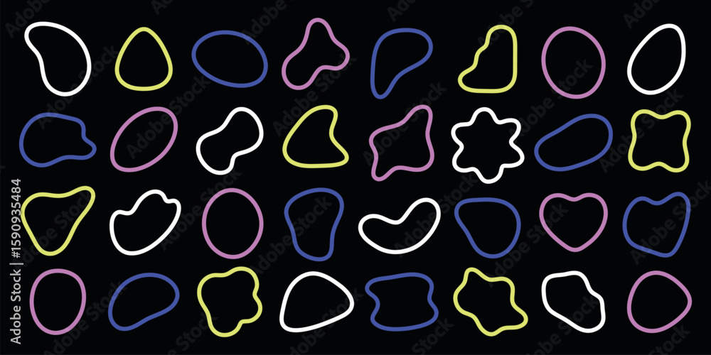 Poster abstract shapes on a background. organic shapes, varied forms, and unique patterns. repeated abstrac