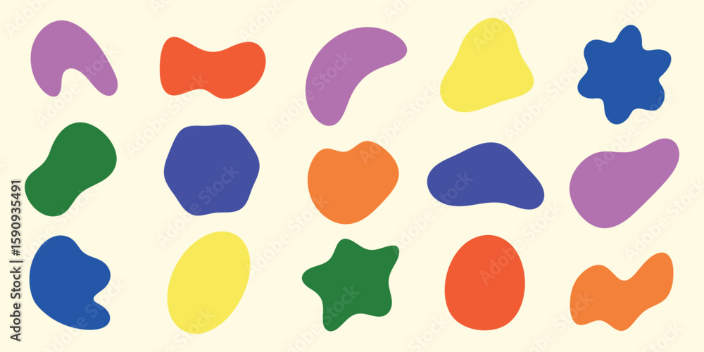 Poster abstract shapes on a background. organic shapes, varied forms, and unique patterns. repeated abstrac