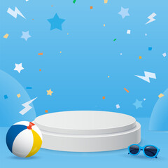 Summer sale podium background banner templates for social media advertising. Background for text insertion for use in mobile advertising.