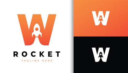 Letter W with Rocket Logo