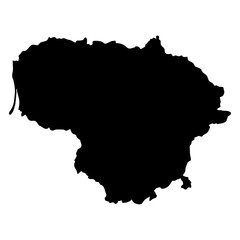 map of Lithuania black