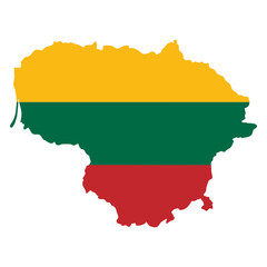 map of Lithuania flag