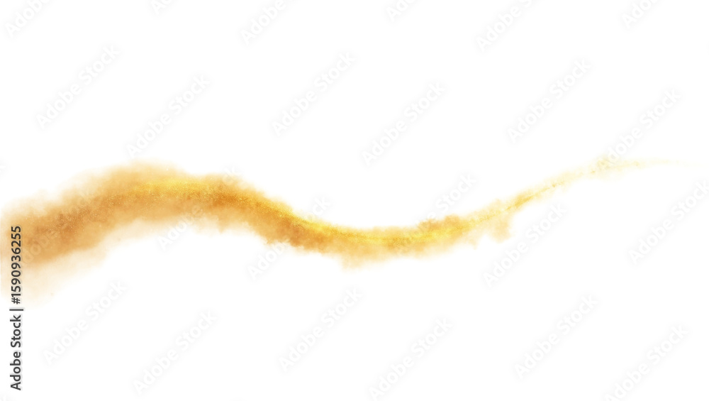 Poster abstract golden wave element with isolated transparent space for creative design projects