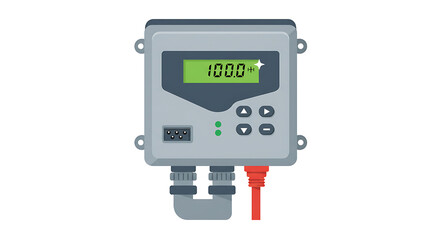 Electrical Meter Flat Art Isolated on White Background