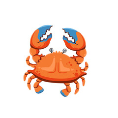 Illustration of Orange Crab with Blue Claws