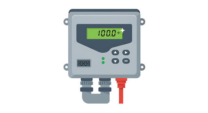 Electrical Meter Flat Art Isolated on White Background