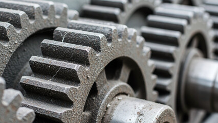 Industrial Metal Gears and Cogwheel Engineering