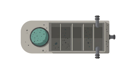 Obraz premium Wastewater Treatment Plant Flat Art Isolated on White Background