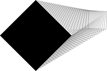 Square frame flowing line with blending for logo, symbol, badges