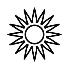 Sun Outlined In Bold Vector Illustration