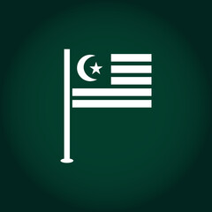 Minimal Abstract Pakistan Flag with Stripes and Crescent-Star