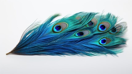 Obraz premium Vibrant peacock feathers with striking blue and green hues.