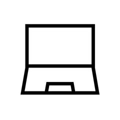 Outline icon of the laptop in black, on a clean white background. 
Minimalist and scalable design, suitable for accessibility-related graphics, branding, or educational materials.