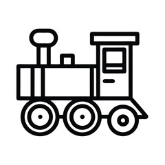 Toy Train Outlined Icon Vector Illustration