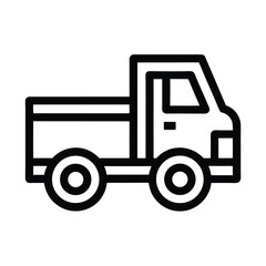 Truck Outlined In Bold Vector Illustration