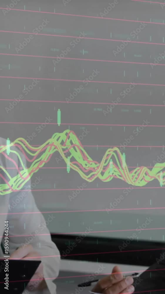 Poster animation of data processing over diverse doctors talking