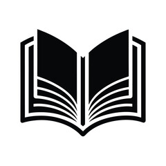 Open Book Outlined Icon Vector Illustration