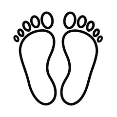 Feet Outlined In Bold Vector Illustration