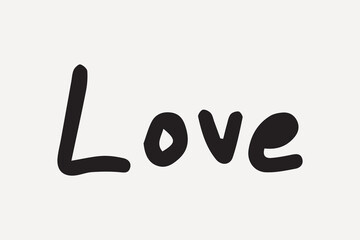 Minimalist black handwritten 'Love' on a white, element vector © Rawpixel.com