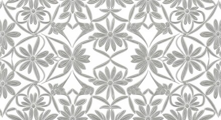 An elegant white floral pattern creates a decorative textured background