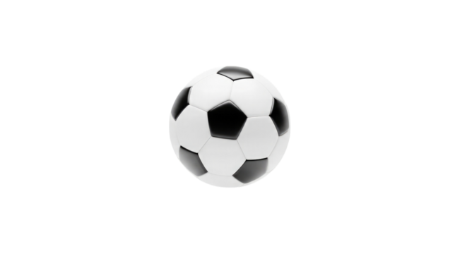 Classic soccer ball, isolated on a transparent background