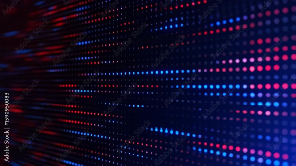Poster abstract dynamic red and blue dot pattern