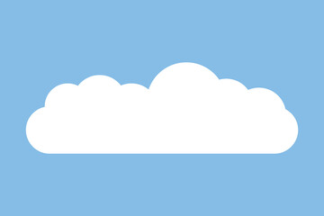 Simple cloud illustration on blue