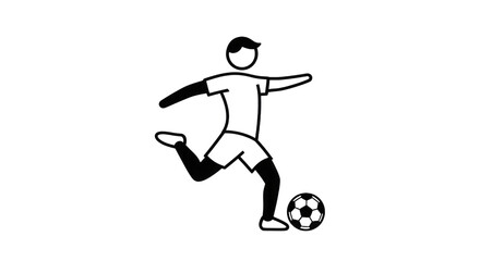 Soccer player kicking ball isolated on a transparent background