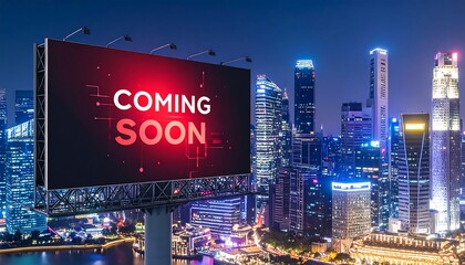 Digital billboard ad at night, cityscape