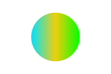 Gradient circle with soft cyan to green and orange tones, abstract colorful background element
