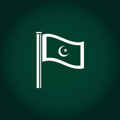 Modern Vector Pakistan Flag Clean Waving Icon Design 