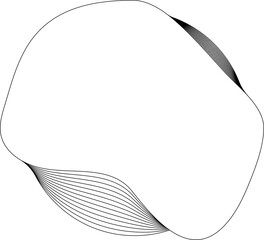 Circle white frame liquid overlapping for badges, banner, label, tag