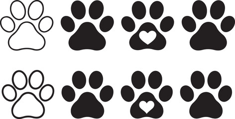 Fototapeta premium Pet Paw Editable Stroke Outline Icon – Thin Line Vector Symbol for Animal Care and Veterinary Use