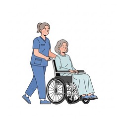 senior couple in wheelchair