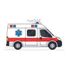 ambulance on white background